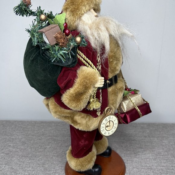Christmas Santa Claus 15" Tall Figure Carrying Watch & Presents Decoration - Picture 5 of 14